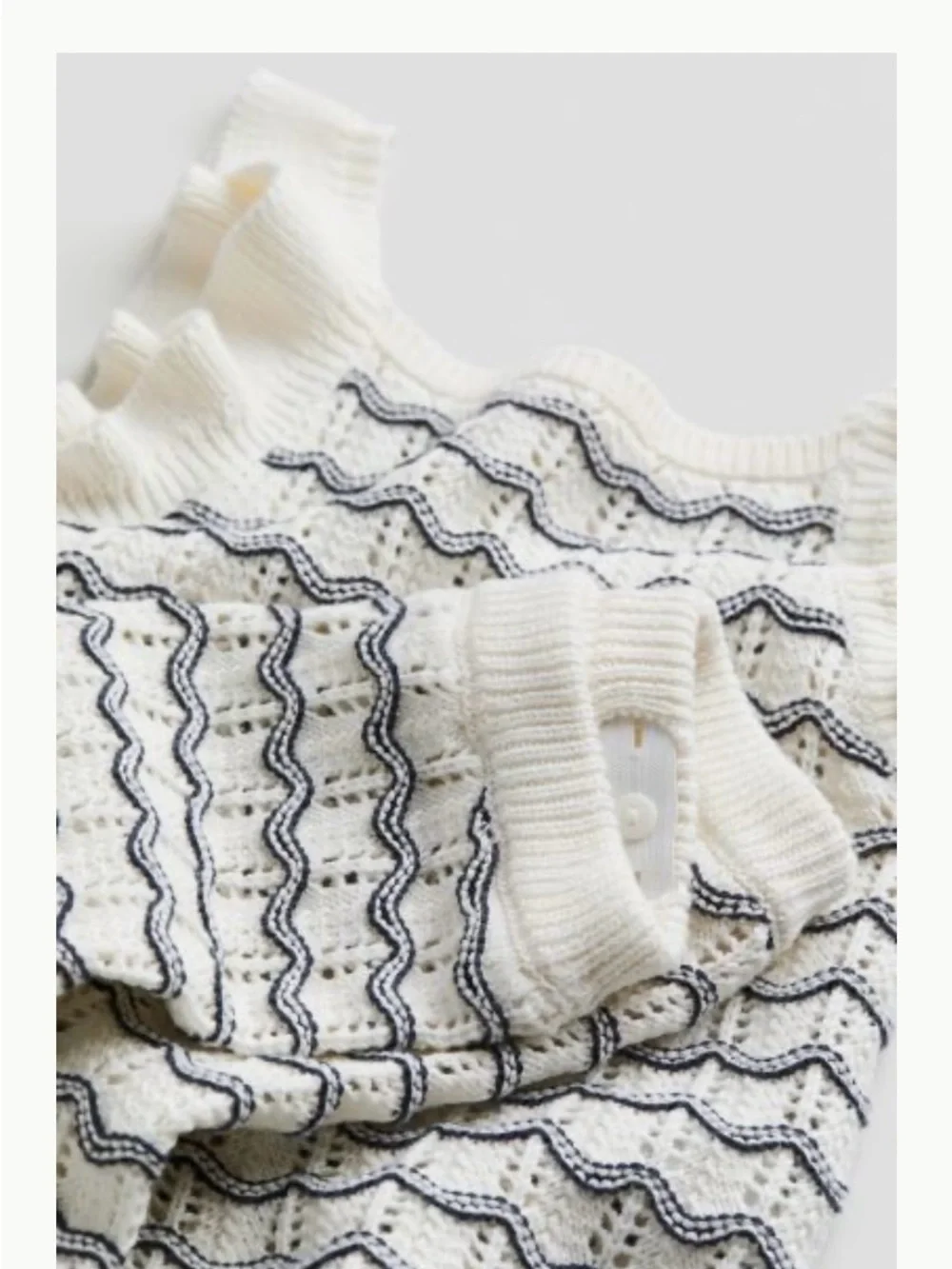 H&M black&white knit set cotton 8/9Y